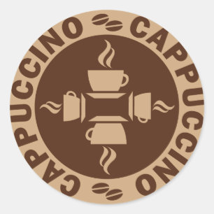 Pegatina Redonda Cappuccino