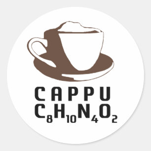 Pegatina Redonda Cappuccino químico