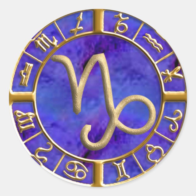 Pegatina Redonda Capricornio (Anverso)