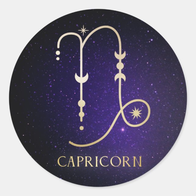 Pegatina Redonda Capricornio (Anverso)
