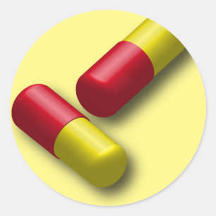 Pegatina Redonda cápsula-píldoras