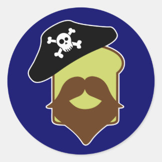 Pegatina Redonda Captain Breadbeard