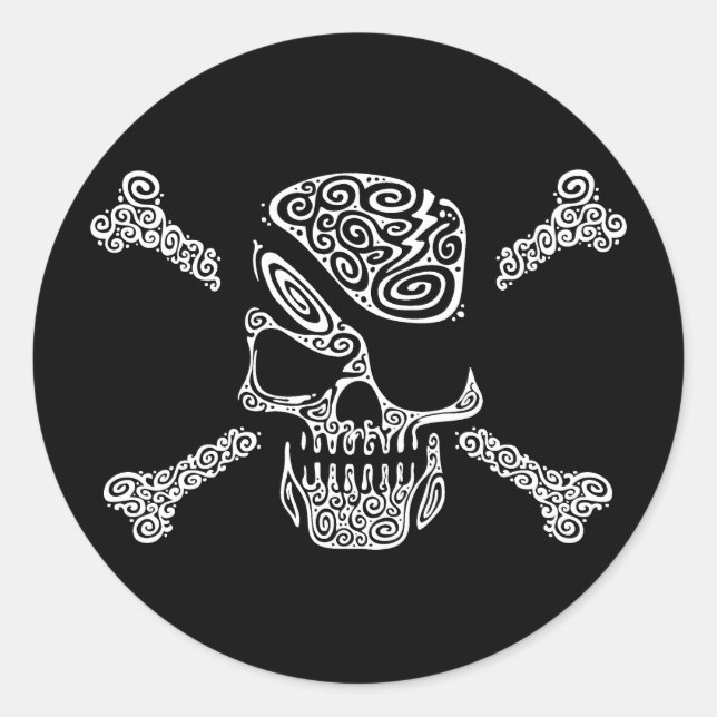 Pegatina Redonda Captain Curly (Anverso)