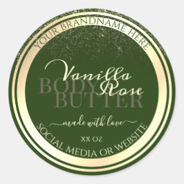 Pegatina Redonda Captura de ojos Etiquetas de productos verdes oscu