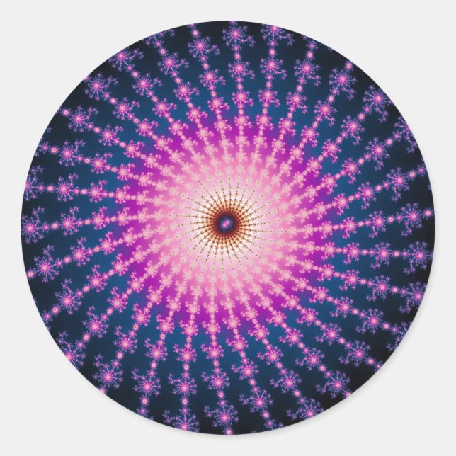 Pegatina Redonda Captura de sangre de Fractal Swirl (Anverso)