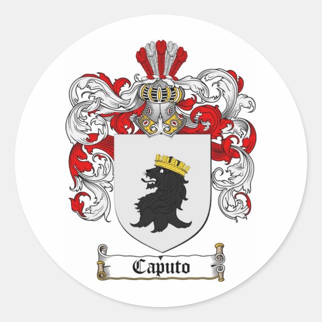 PEGATINA REDONDA CAPUTO FAMILIAR CREST - CAPUTO COAT OF ARMS (Anverso)