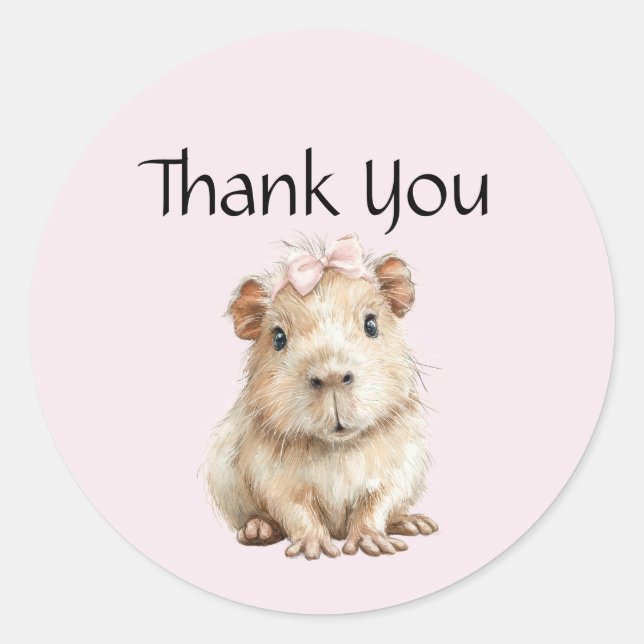 Pegatina Redonda Capybara Birthday Thank You (Anverso)
