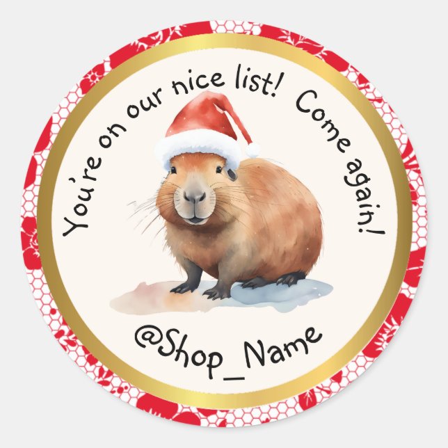 Pegatina Redonda CAPYBARA: Elevate Your Packaging Game! 🚀 (Anverso)