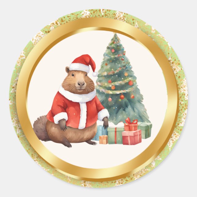 PEGATINA REDONDA CAPYBARA STICKERS (Anverso)