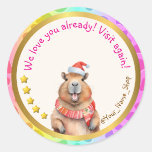 Pegatina Redonda CAPYBARA !! Your Brand Deserves a Capybara! 🌟