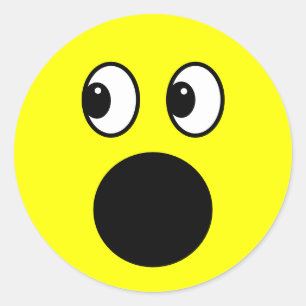 Pegatina Redonda Cara amarilla