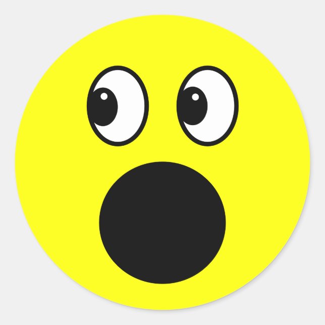 Pegatina Redonda Cara amarilla (Anverso)