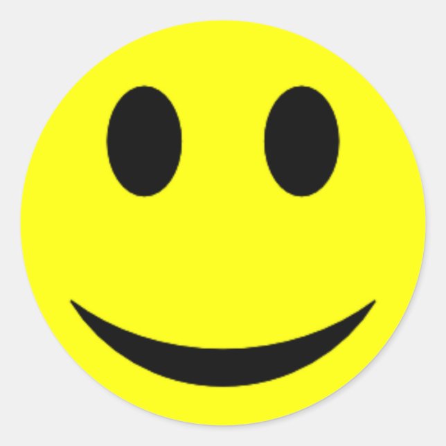 Pegatina Redonda Cara amarilla original (Anverso)