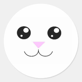 Pegatina Redonda Cara animal de Kawaii