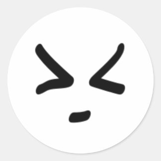 Pegatina Redonda Cara asiática