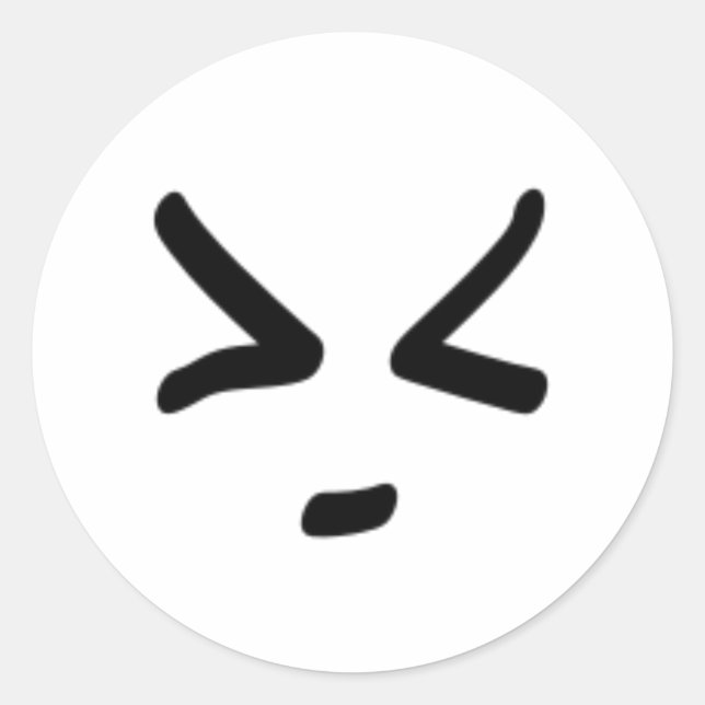 Pegatina Redonda Cara asiática (Anverso)