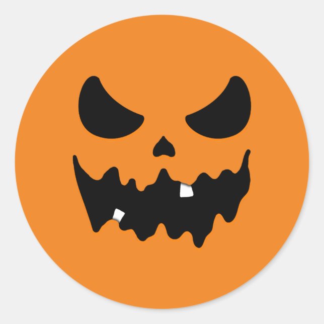 Pegatina Redonda Cara aterradora (Anverso)