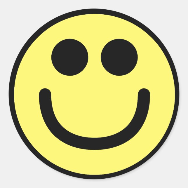 Pegatina Redonda Cara clásica amarilla (Anverso)