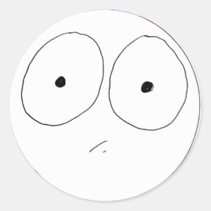 Pegatina Redonda Cara cómica