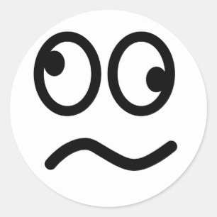 Pegatina Redonda Cara confusa