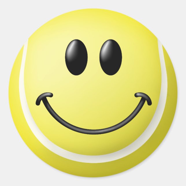 Pegatina Redonda Cara de bolas de tenis (Anverso)