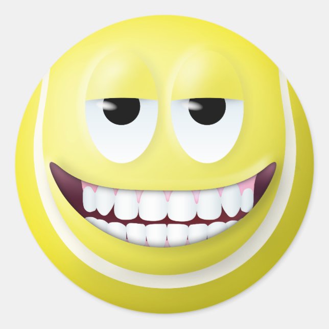 Pegatina Redonda Cara de bolas de tenis 2 (Anverso)