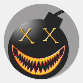 Pegatina Redonda cara de bomba