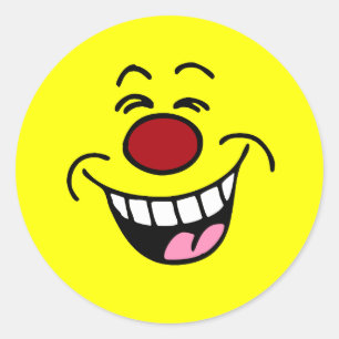 Pegatina Redonda Cara de burla