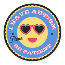 Cara de Emoji de Aceptación del Autismo con Corazó