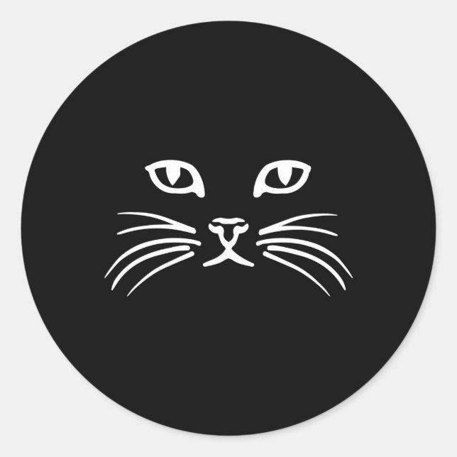 Pegatina Redonda Cara de gato (Anverso)