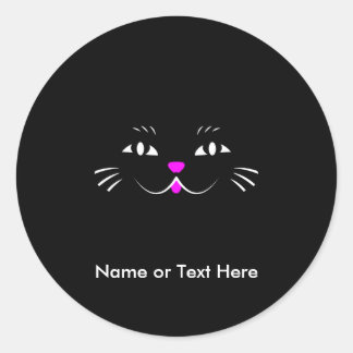 Pegatina Redonda Cara de gato Personalizado