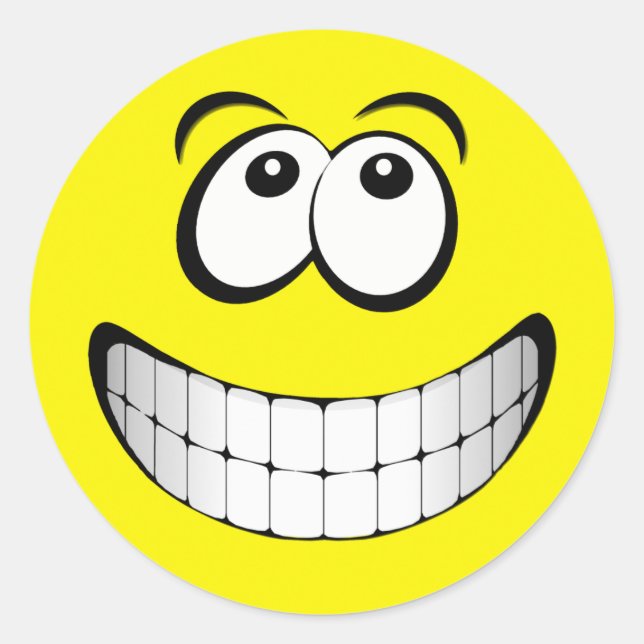 Pegatina Redonda Cara de grifo amarilla (Anverso)