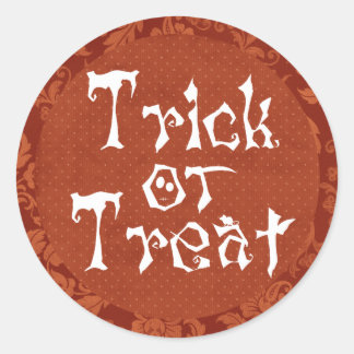 Pegatina Redonda Cara de Halloween 'Truco o Truco'