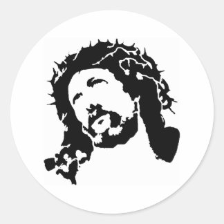 Pegatina Redonda Cara de Jesús