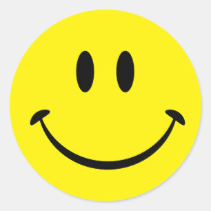 Pegatina Redonda Cara de la felicidad