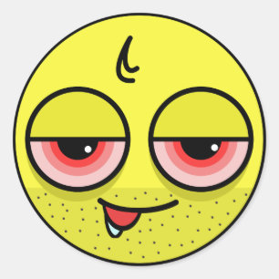 Pegatina Redonda Cara de la resaca
