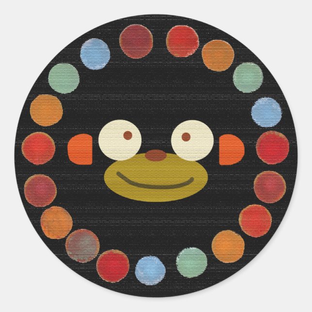 Pegatina Redonda ¡Cara de mono! (Anverso)