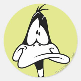 Pegatina Redonda Cara de pato de DAFFY™ confusa