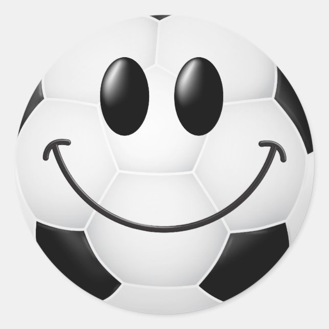 Pegatina Redonda Cara de pelota de fútbol (Anverso)