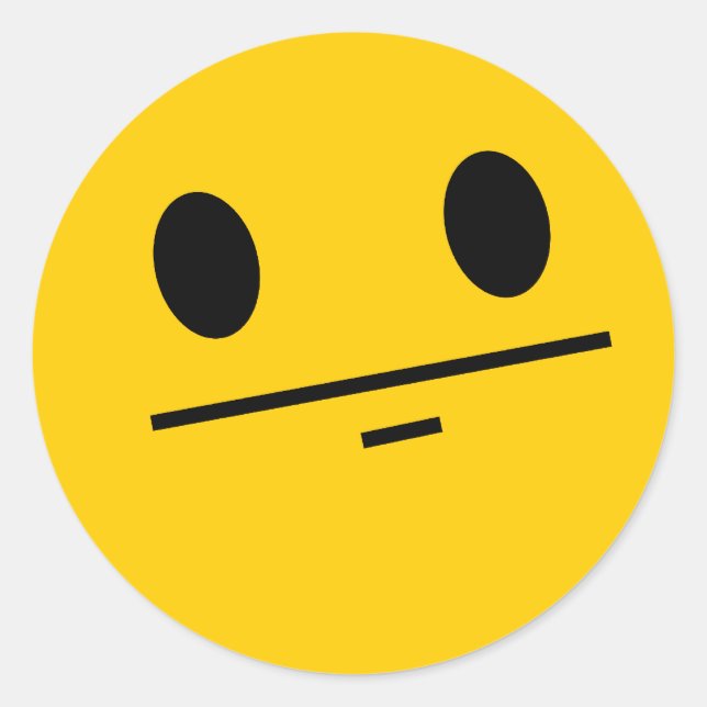 Pegatina Redonda Cara de póquer (Anverso)