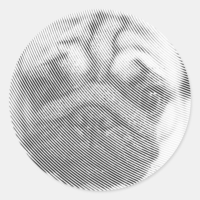 Pegatina Redonda Cara de pug (Anverso)