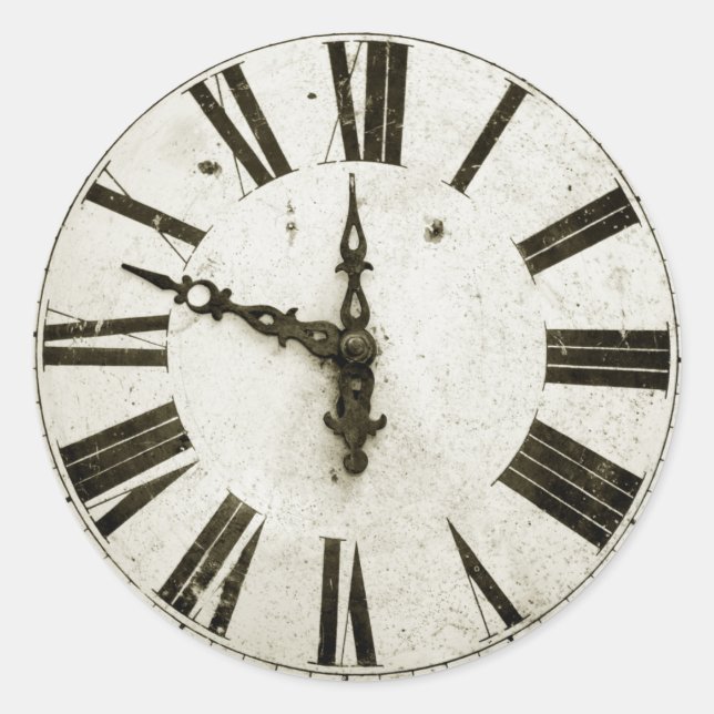 Pegatina Redonda Cara de reloj (Anverso)