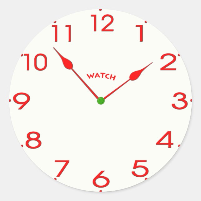 Pegatina Redonda cara de reloj_01 (Anverso)