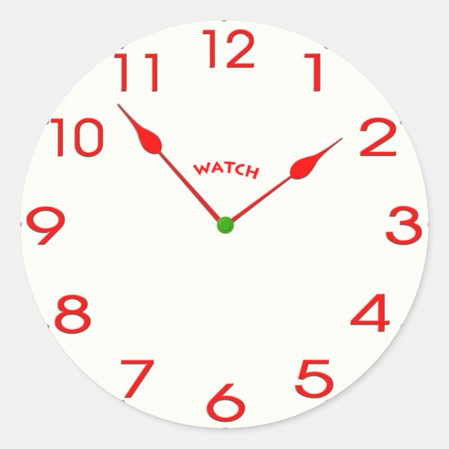 Pegatina Redonda cara de reloj_02 (Anverso)