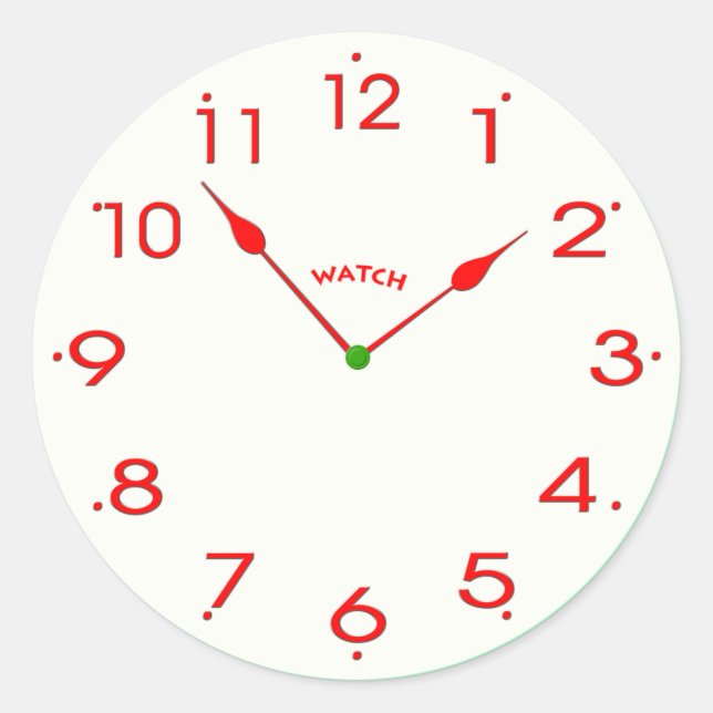Pegatina Redonda cara de reloj_02 (Anverso)