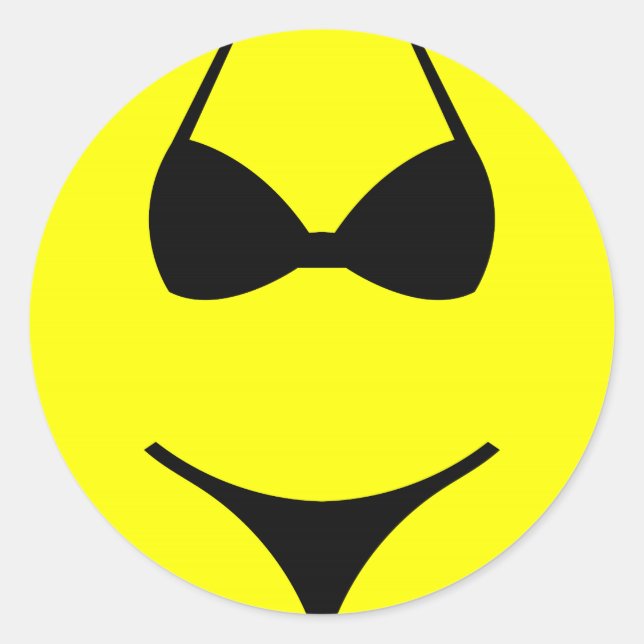 Pegatina Redonda cara de ropa interior (Anverso)
