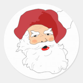 Pegatina Redonda Cara de Santa Claus