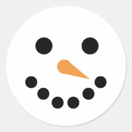 Pegatina Redonda Cara de Snowman