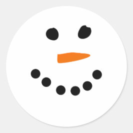 Pegatina Redonda Cara de Snowman