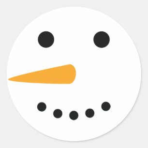 Pegatina Redonda Cara de Snowman
